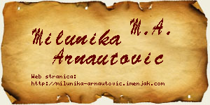 Milunika Arnautović vizit kartica